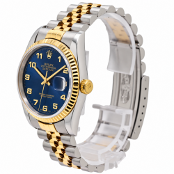 Rolex Datejust 36MM 16233 Two-Tone Blue Dial Watch